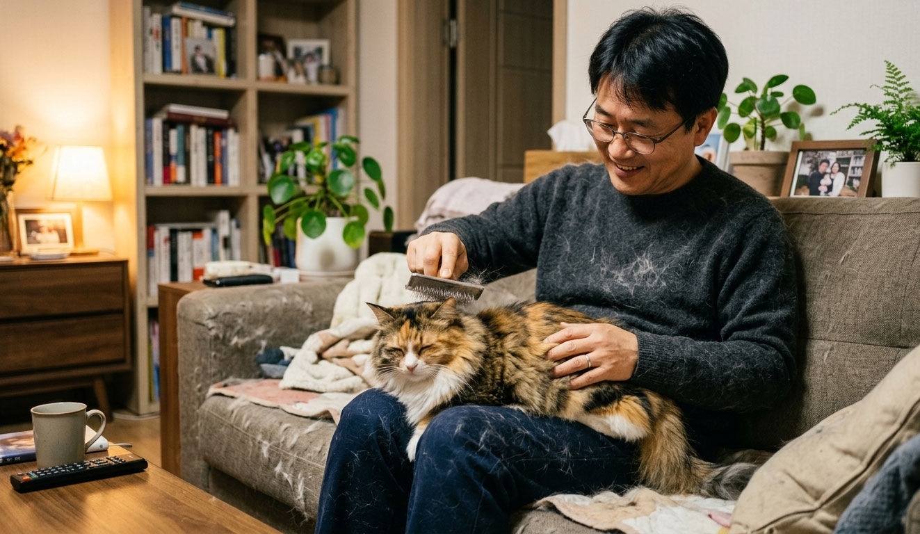 고양이 털이 이렇게 많이 빠지는게 정상인가?